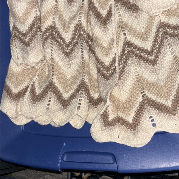 Lucky Brand Cream and Brown Chevron Cardigan - Picture 5 of 8